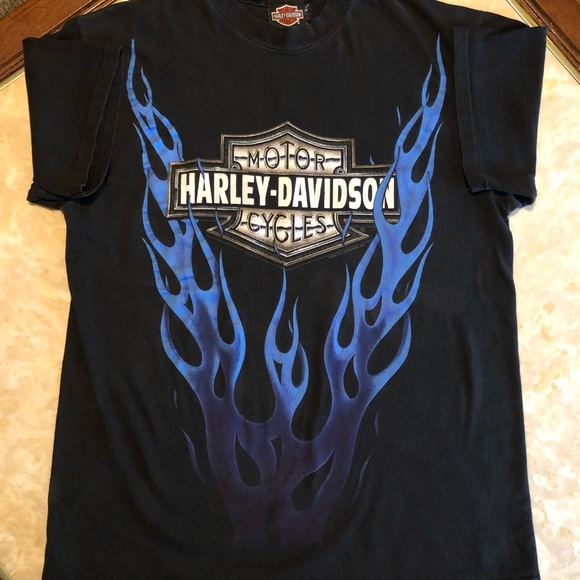 Harley-Davidson Other - Vintage Harley Tee 1993 Blue Flame